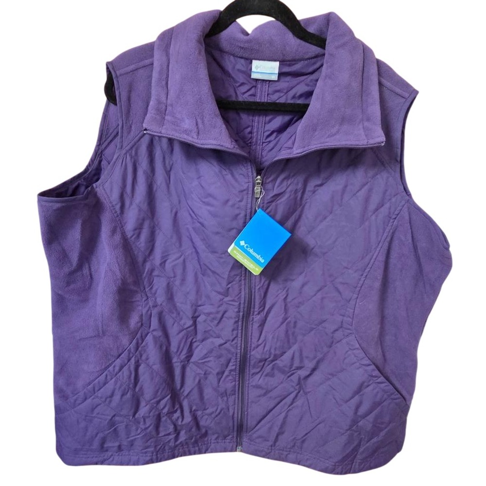 Columbia Women's 3XL Vest Purple Full Zip Outdoor Layering NWT
